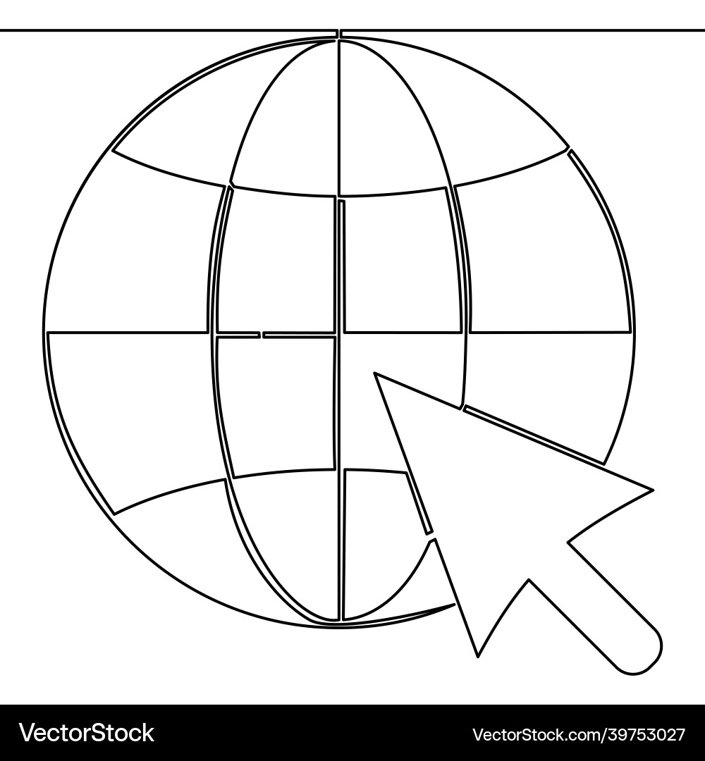 Continuous line drawn internet with arrow concept Continuous line drawn internet with arrow concept vector image