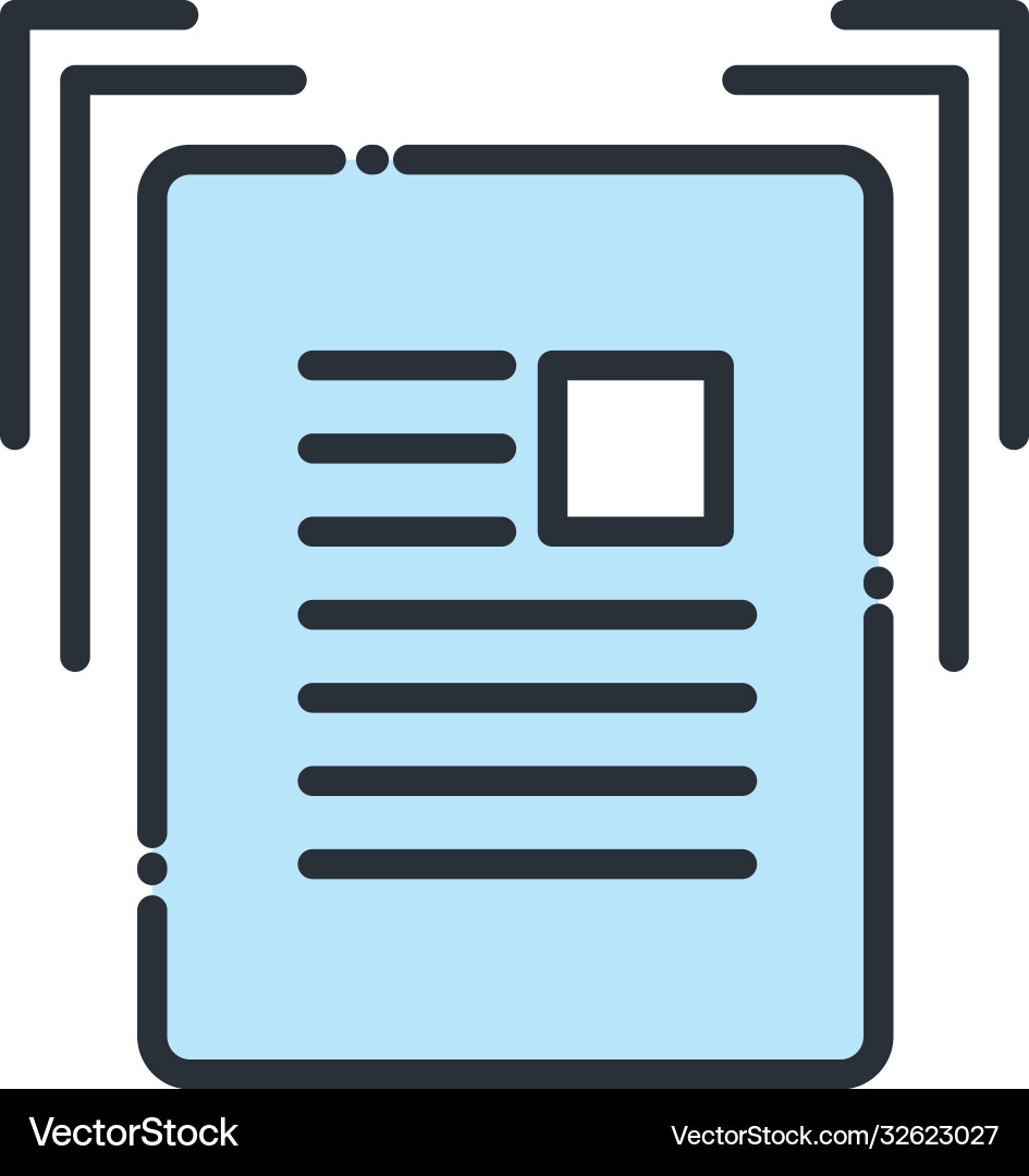Document line and fill style icon design vector image