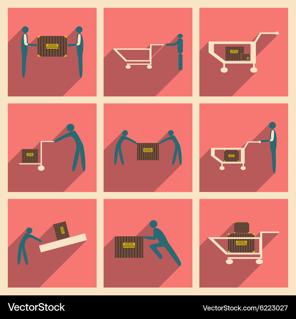 Flat with shadow concept and mobile application Vector Image