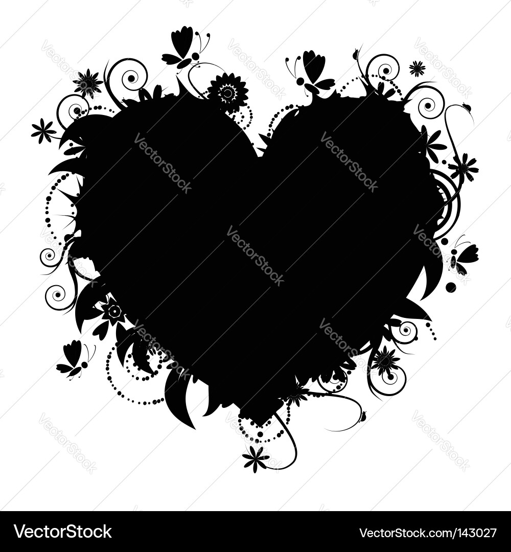 Floral Heart Valentine Vector Image