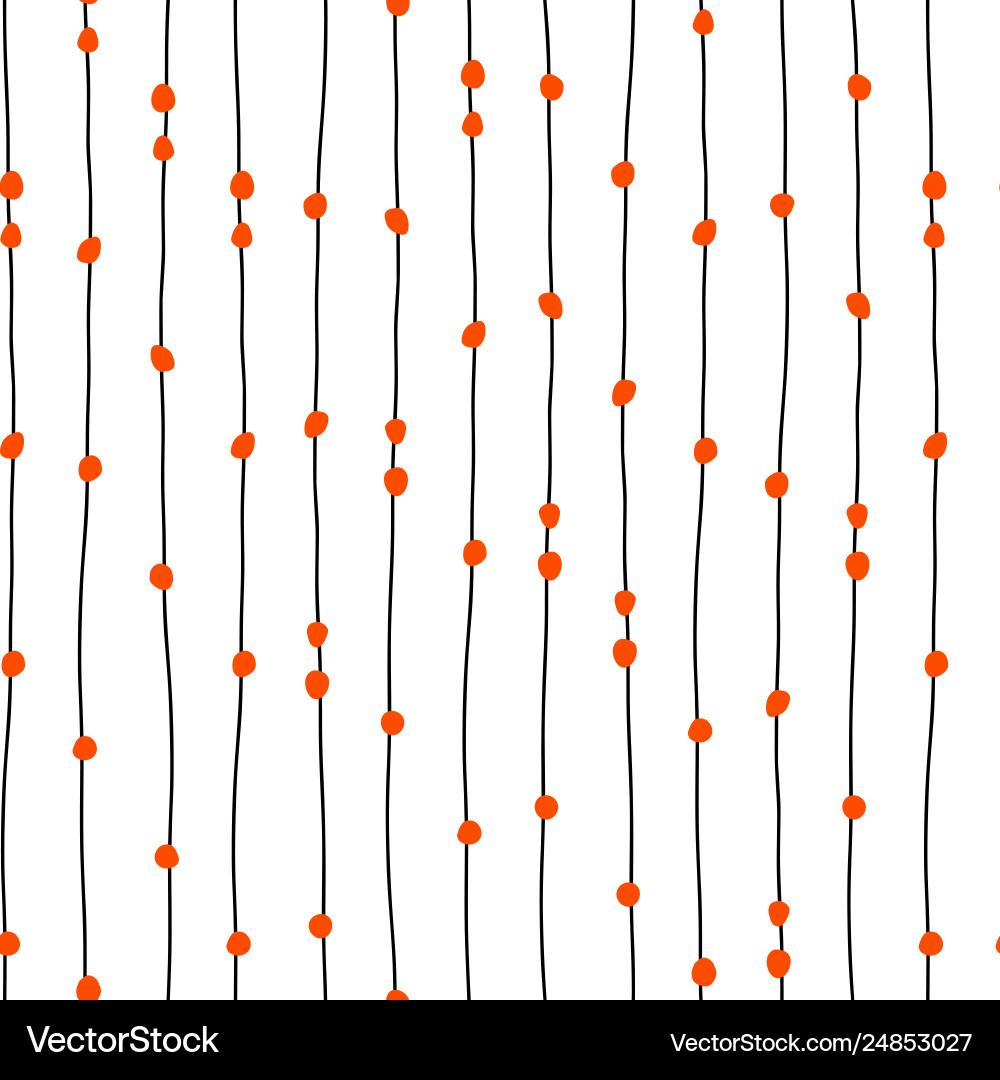 Hand Drawn Lines & Dots Pattern Vector Image