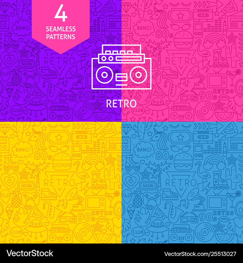 Line retro patterns Line retro patterns vector image