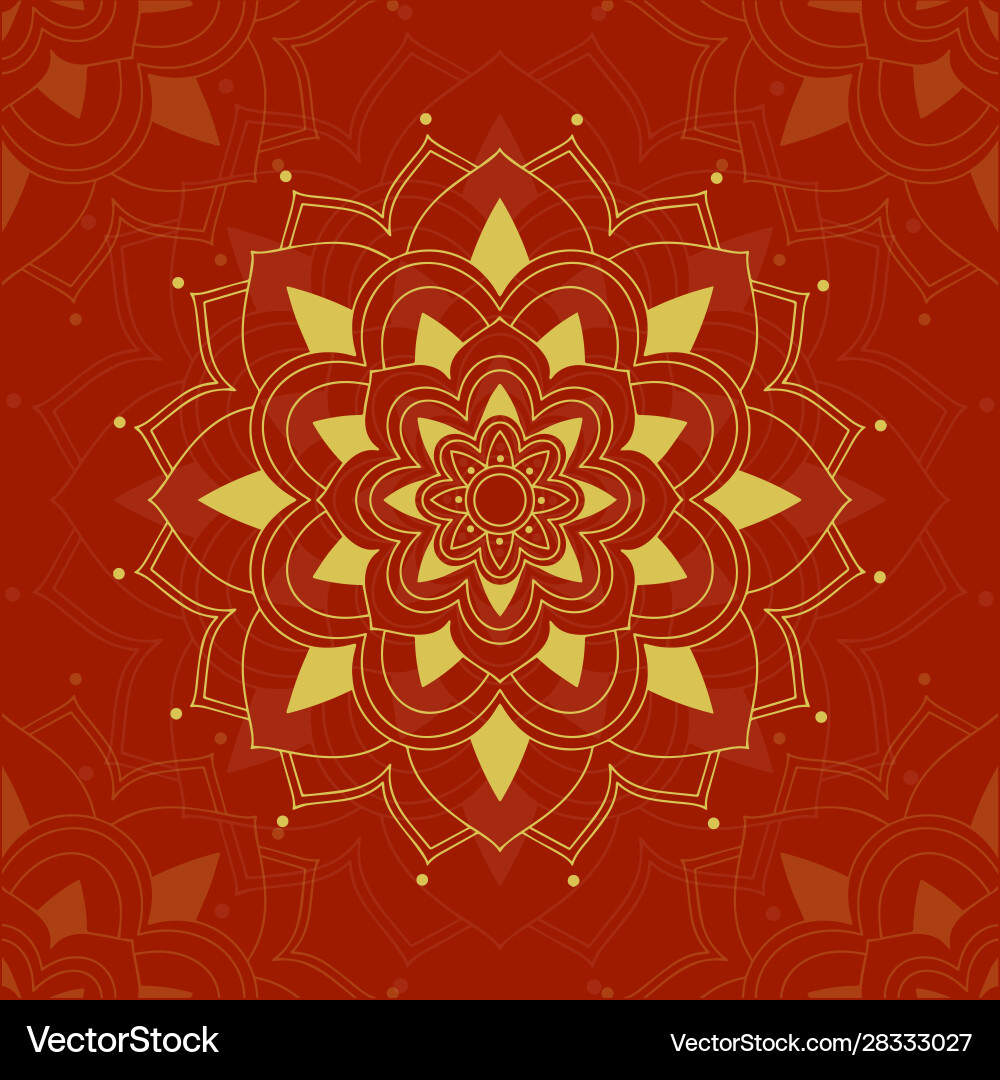 Mandala patterns on red background Mandala patterns on red background Vector Image
