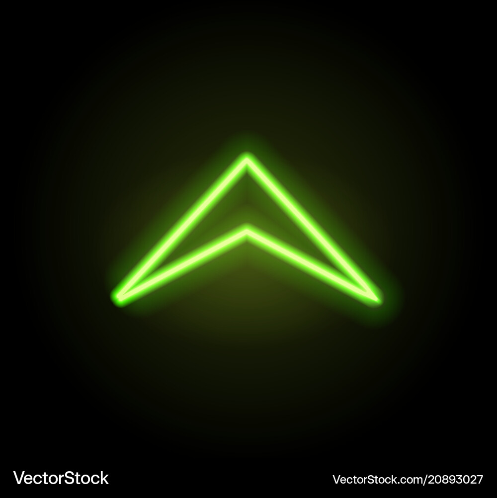 Neon glowing arrow pointer Neon glowing arrow pointer vector image