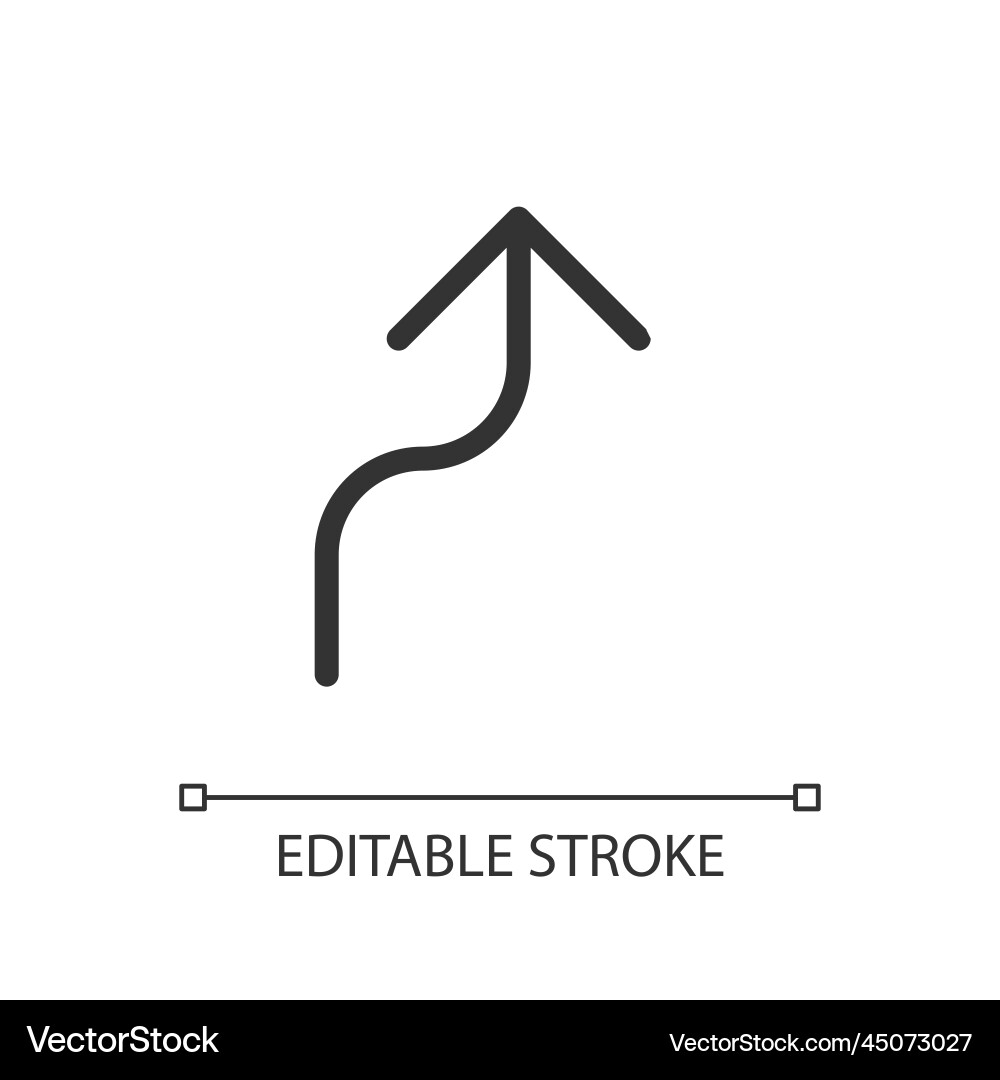 Right reverse turn pixel perfect linear ui icon Right reverse turn pixel perfect linear ui icon vector image