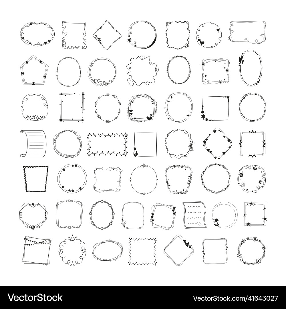 Set of linear frames Set of linear frames Vector Image