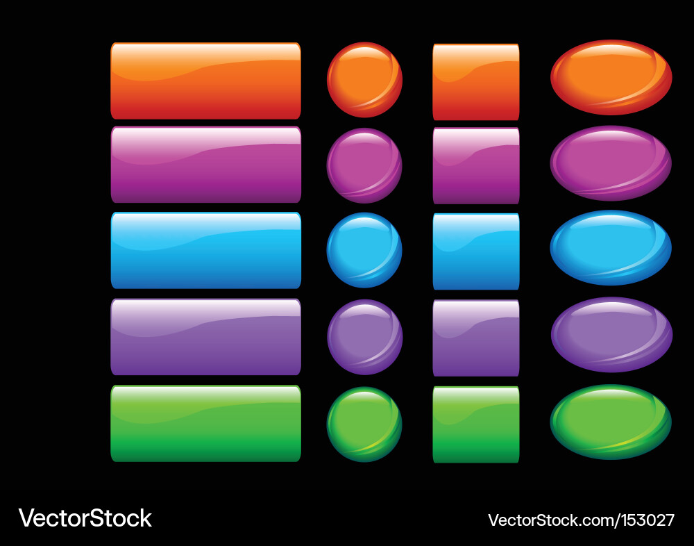 Shiny Circular Buttons Vector Image