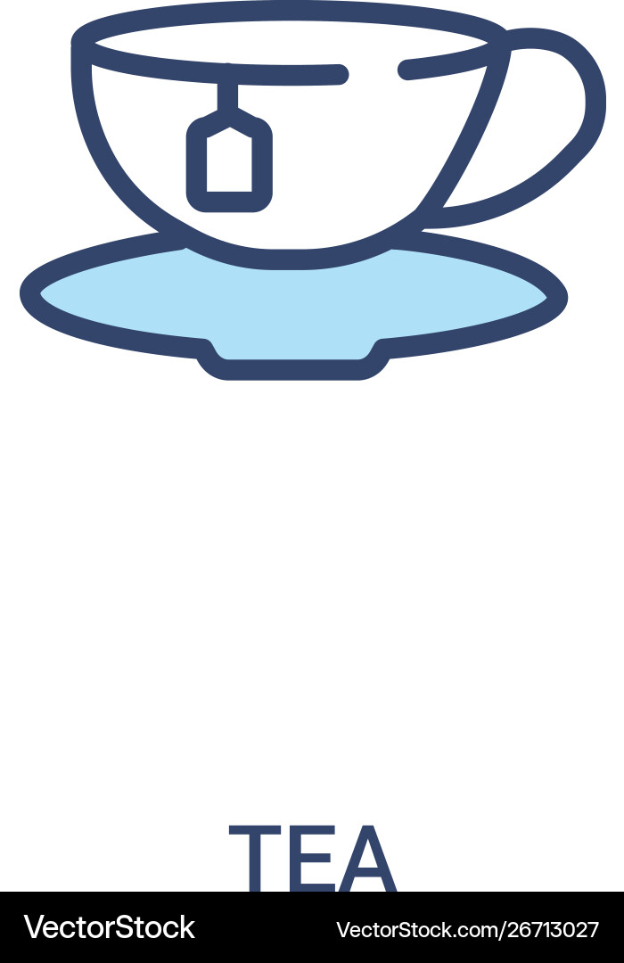 Tea concept 2 colored icon simple line element Tea concept 2 colored icon simple line element vector image