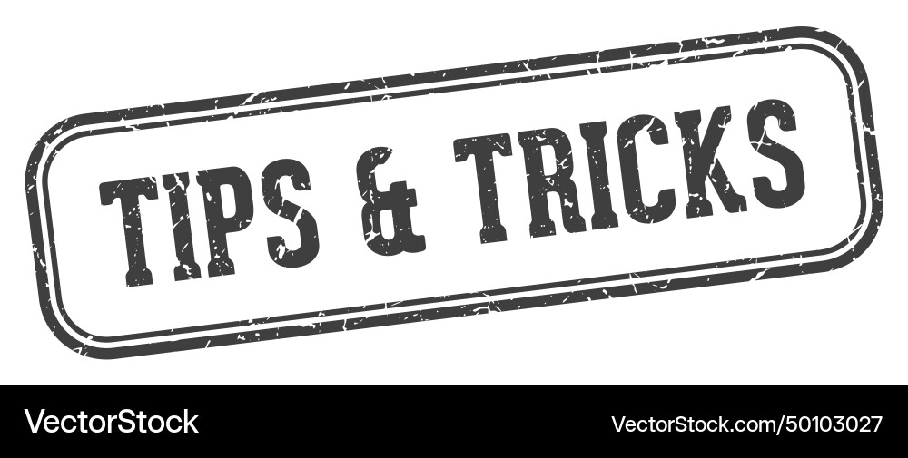Tips tricks stamp rectangular vector image