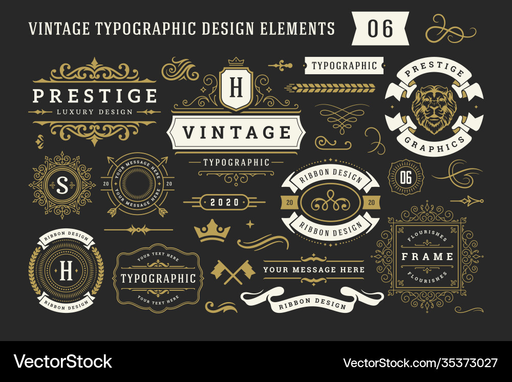 Vintage typographic decorative ornament design Vintage typographic decorative ornament design vector image