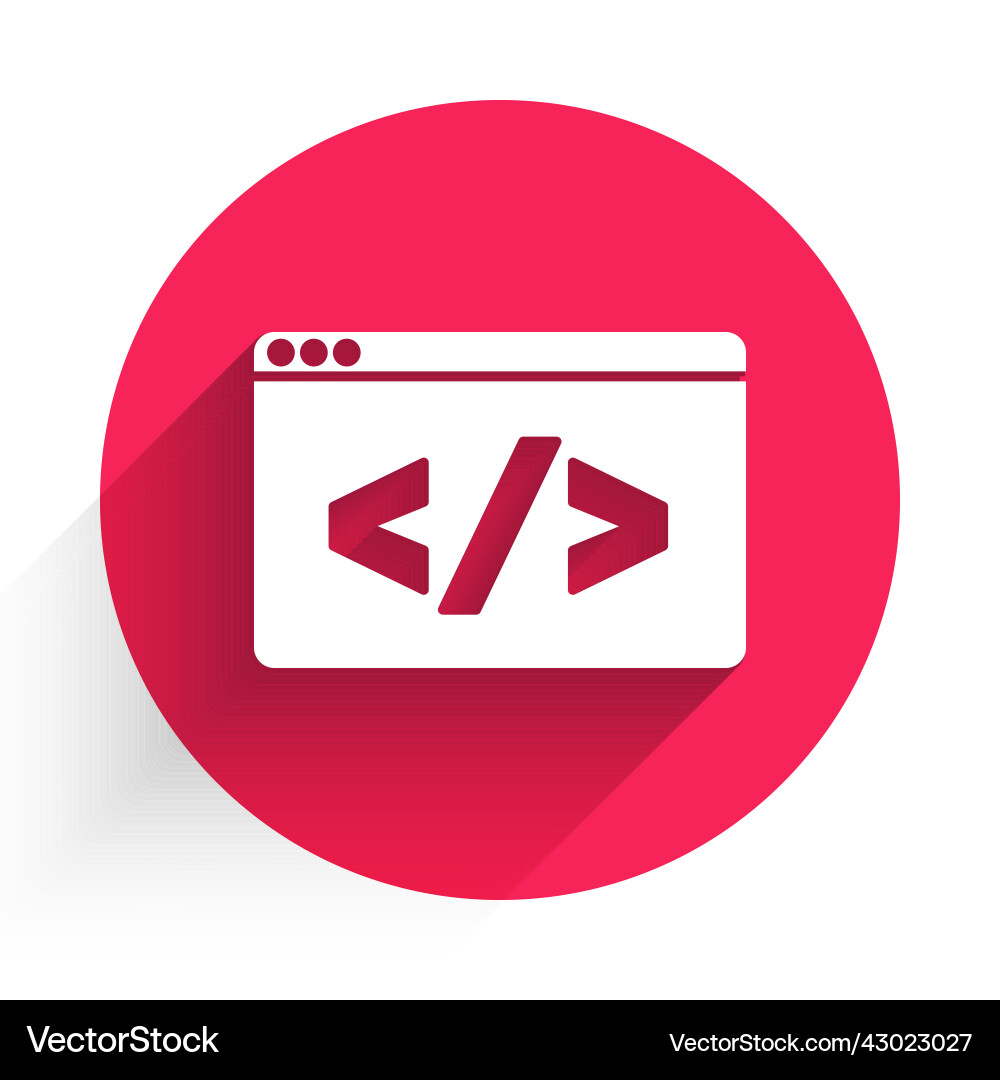 White web design and front end development icon White web design and front end development icon vector image