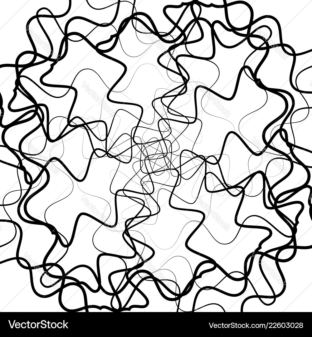 Abstract lines pattern with distortion black Vector Image