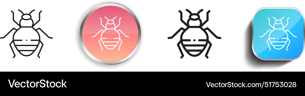 Bedbug-Symbol dünne lineare regelmäßige und Schaltfläche Stil Bedbug-Symbol dünne lineare regelmäßige und Schaltfläche Stil vektorbild