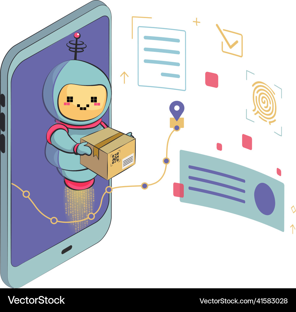 Chatbot isolated on white background the bot Chatbot isolated on white background the bot vector image