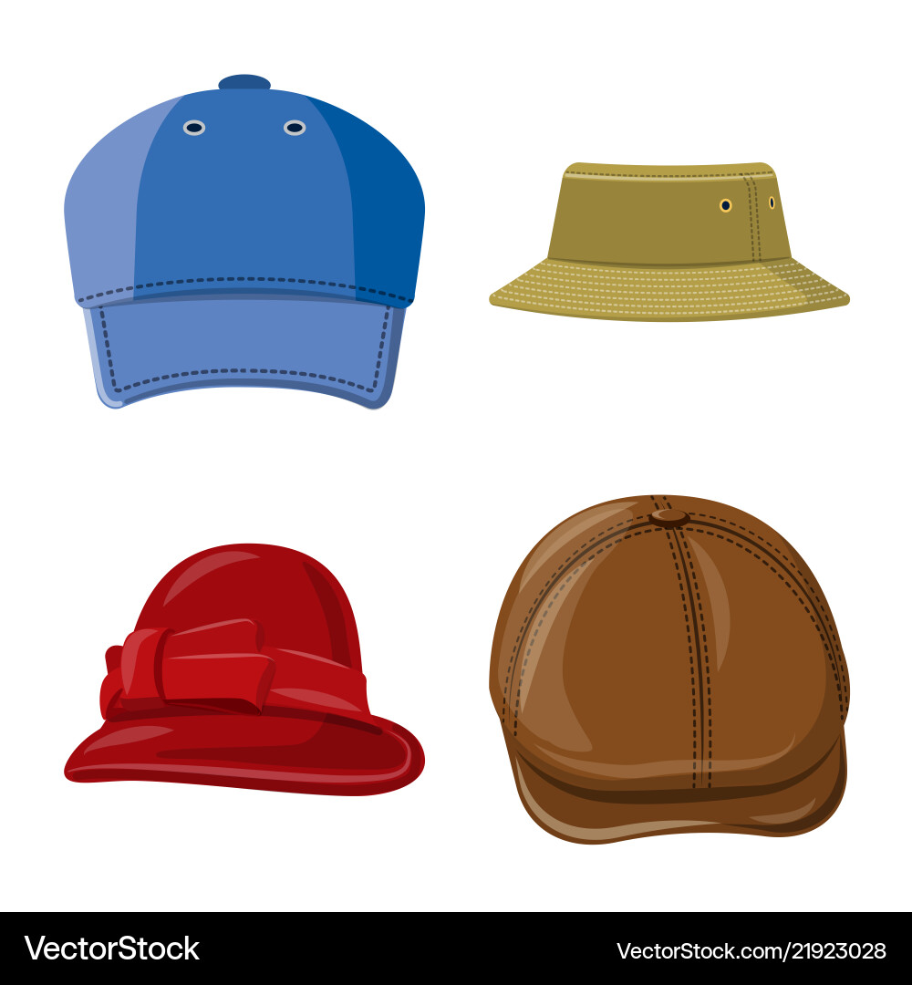 Design der Headgear- und Cap-Zeichensammlung Design der Headgear- und Cap-Zeichensammlung vektorbild