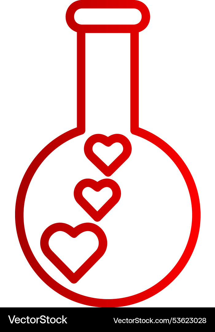 Flask line gradient icon vector image