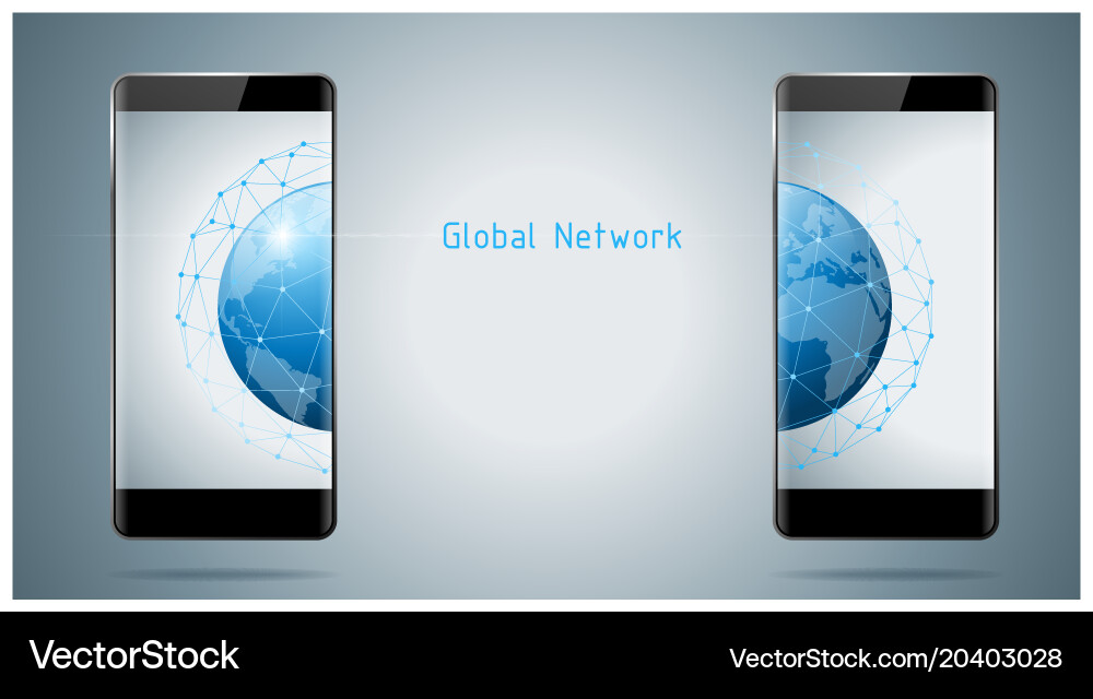 Global network communication and connection vector image