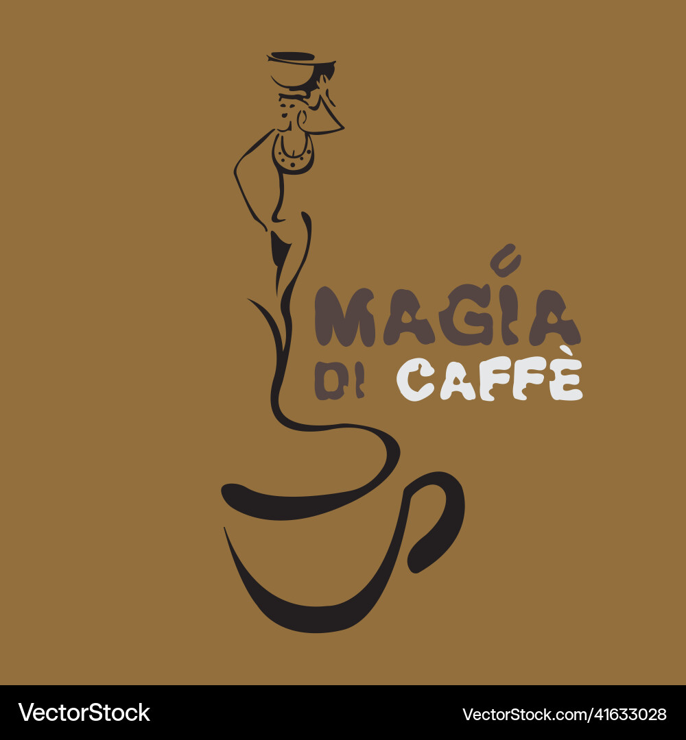 Inscription magic coffee Inscription magic coffee vector image