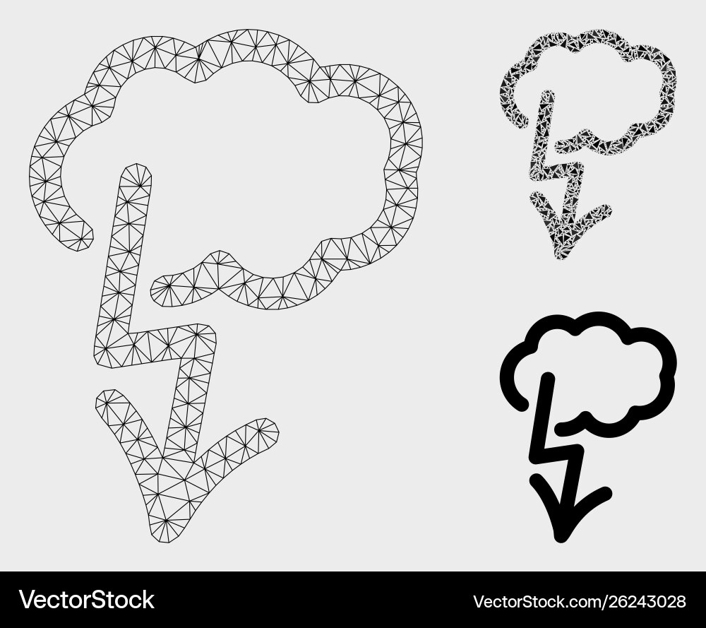 Lightning strike mesh 2d model and triangle Lightning strike mesh 2d model and triangle vector image