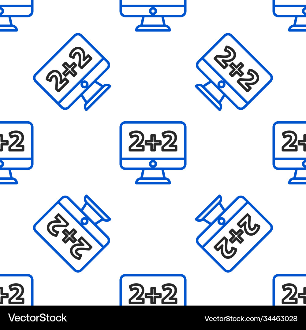 Line math system equation solution on computer Line math system equation solution on computer vector image