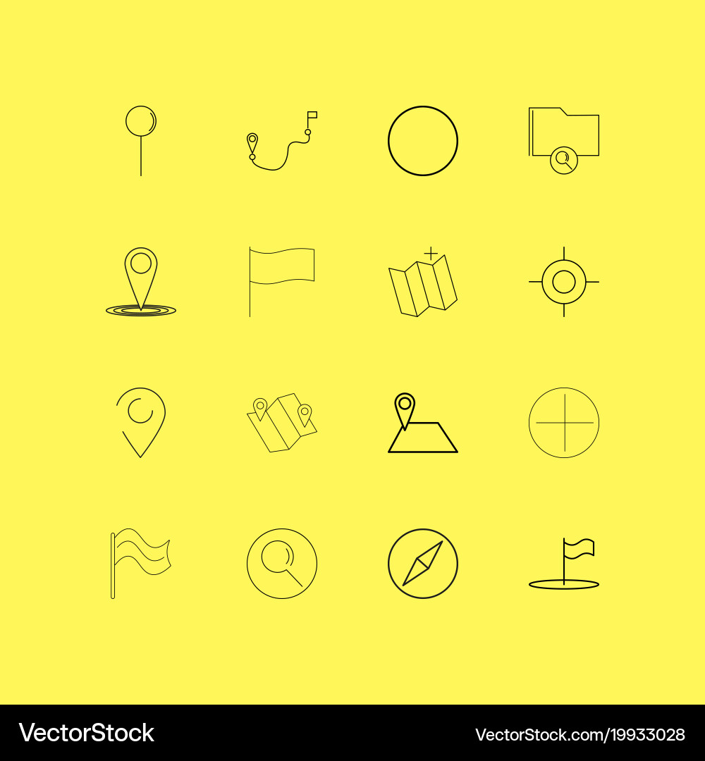 Map and navigation linear icon set simple outline vector image