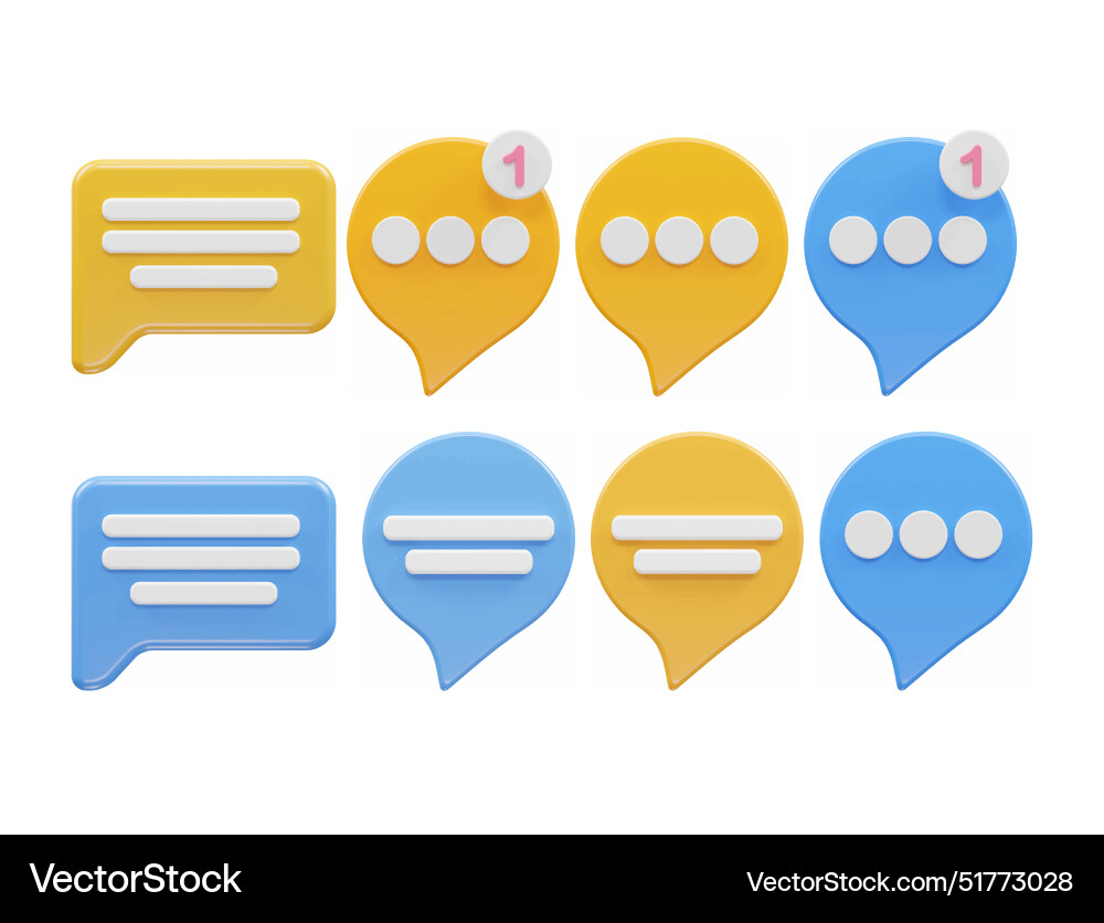 Message icon 3d rendering Message icon 3d rendering Vector Image