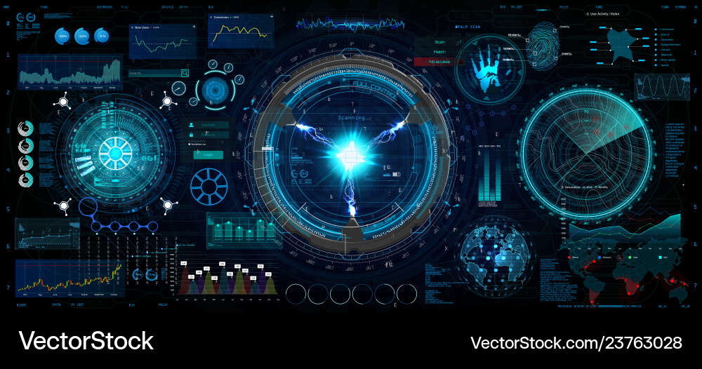 Modern HUD UI Elements Collection vector image