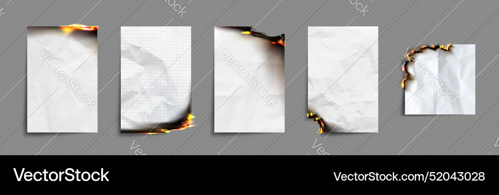 Notebook paper with texture and burnt edges Notebook paper with texture and burnt edges Vector Image