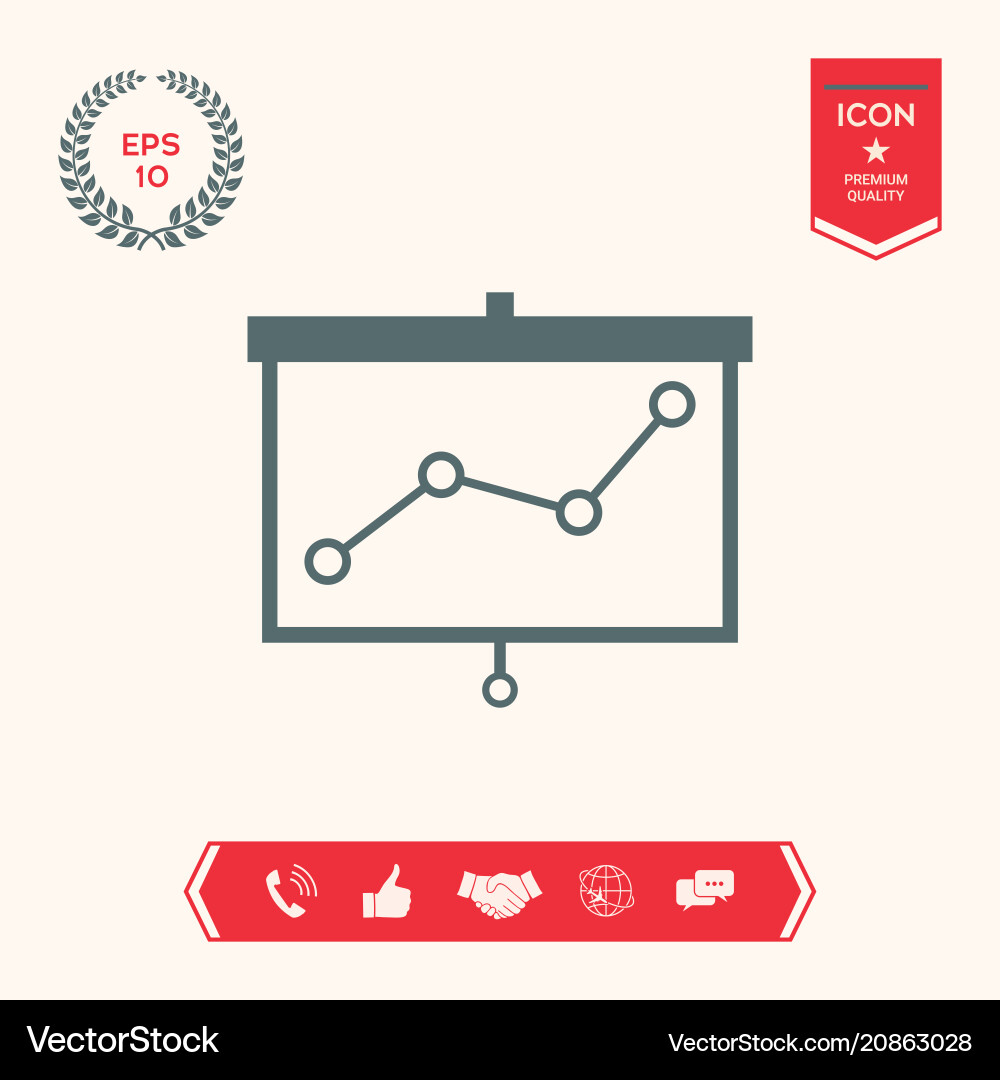 Projector screen with graph Projector screen with graph vector image