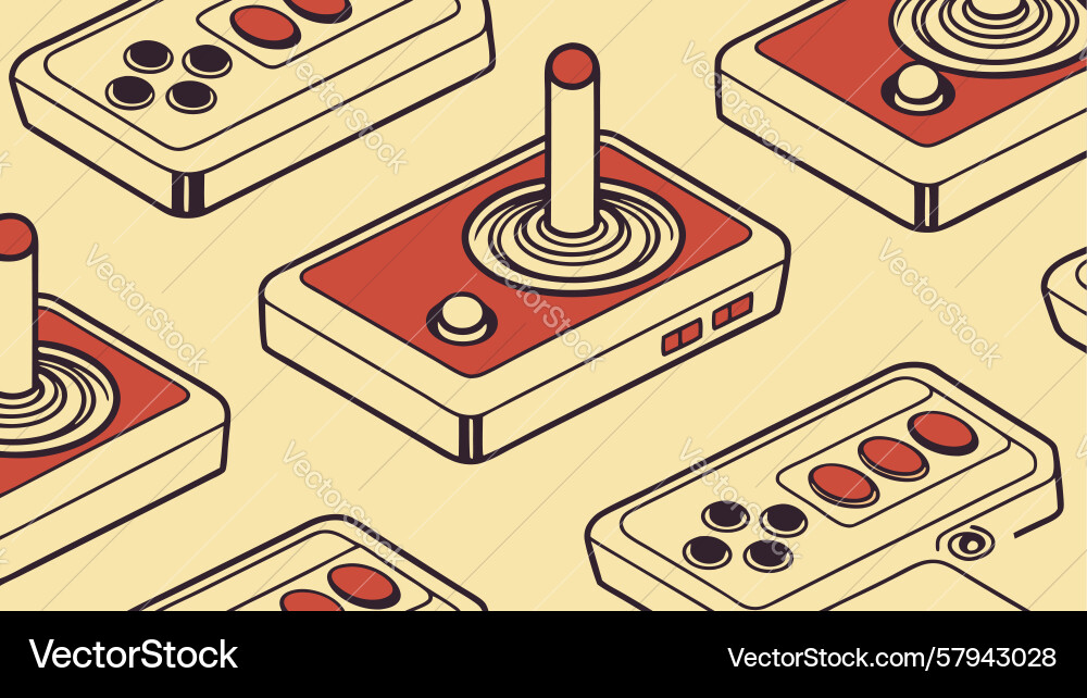 Retro Game Controller Pattern Vector Image
