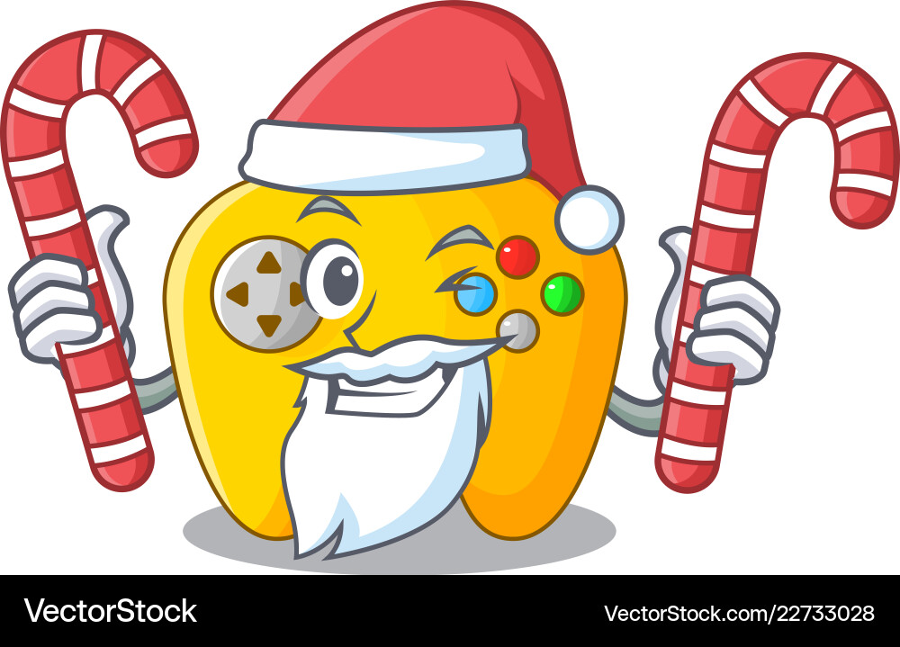 Santa with candy retro computer game control Santa with candy retro computer game control vector image