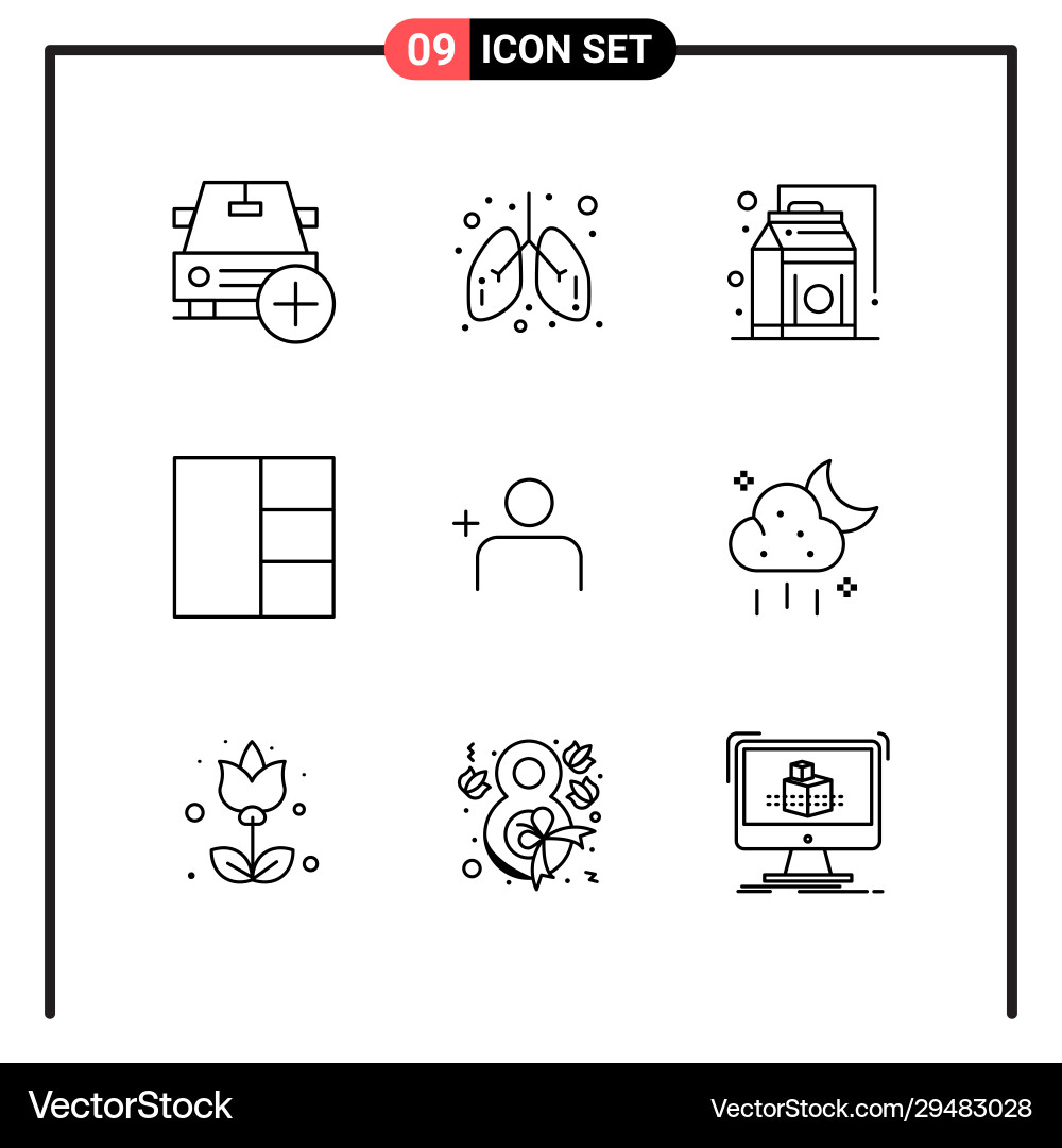 Set 9 line style icons for web and mobile Set 9 line style icons for web and mobile Vector Image