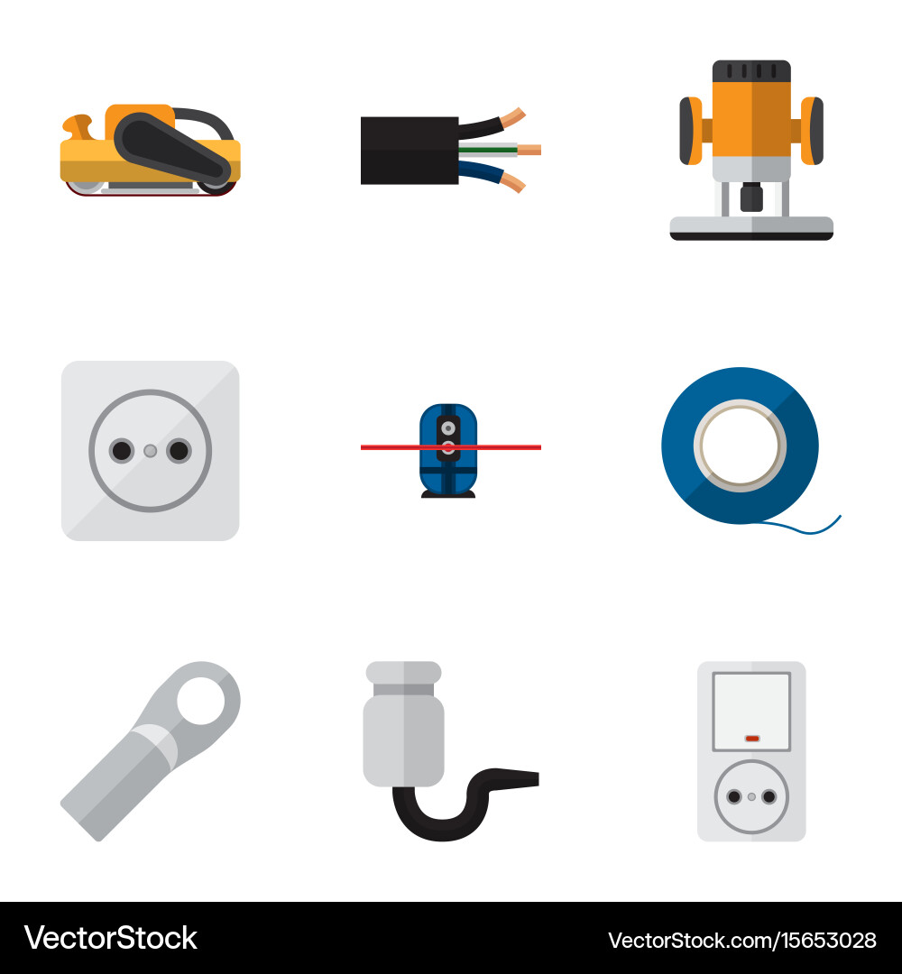 Set of 9 editable instruments icons includes vector image