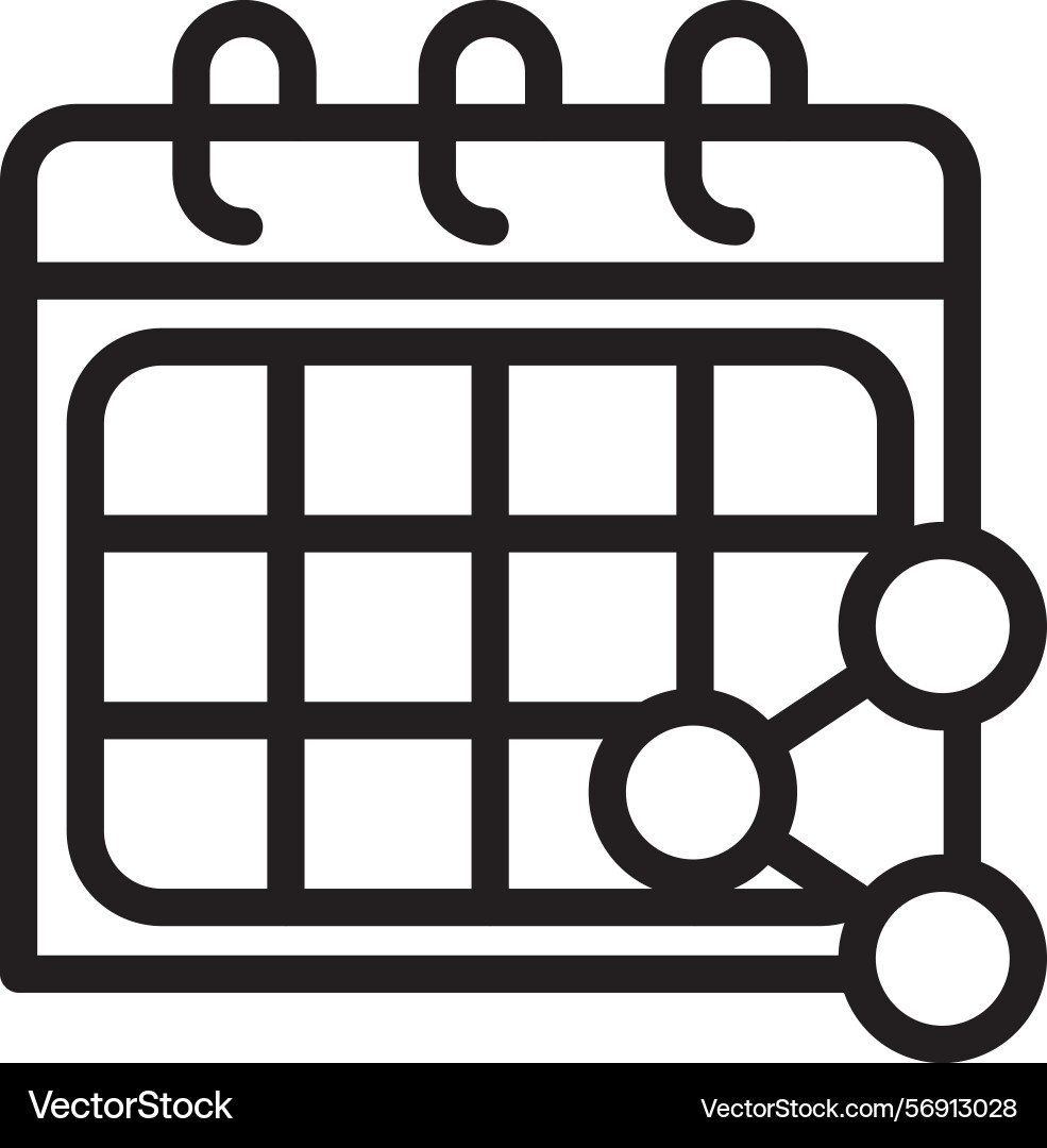 Sharedcalendar linear style icon design Vector Image