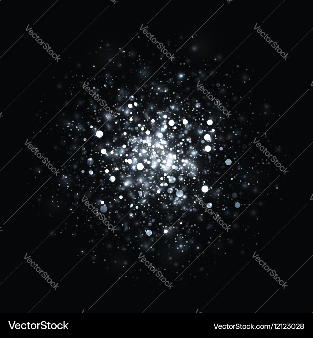 Silver Glitter Light Sparkle Background Vector Image