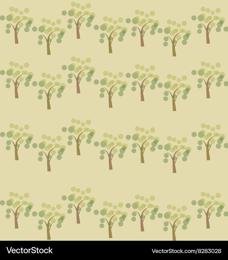 Spring trees seamless pattern background vector image