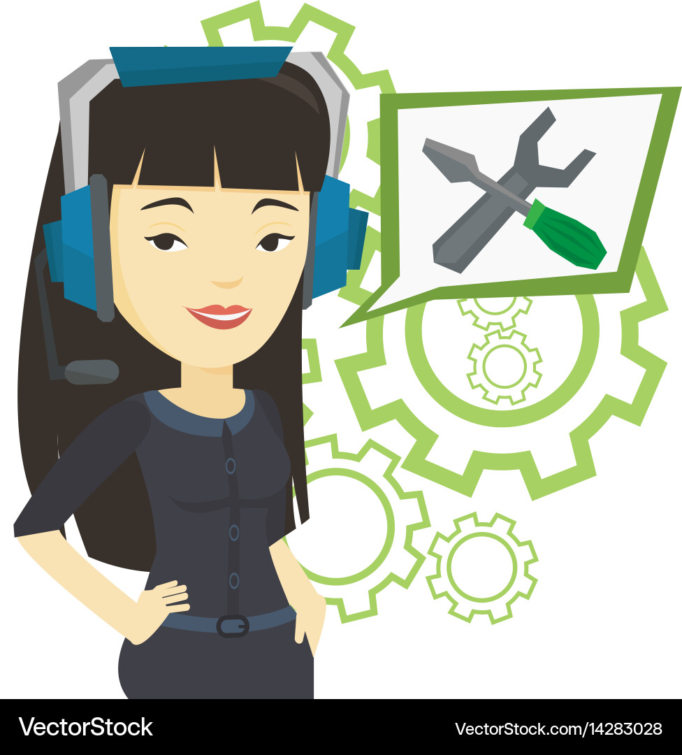Technical support operator vector image