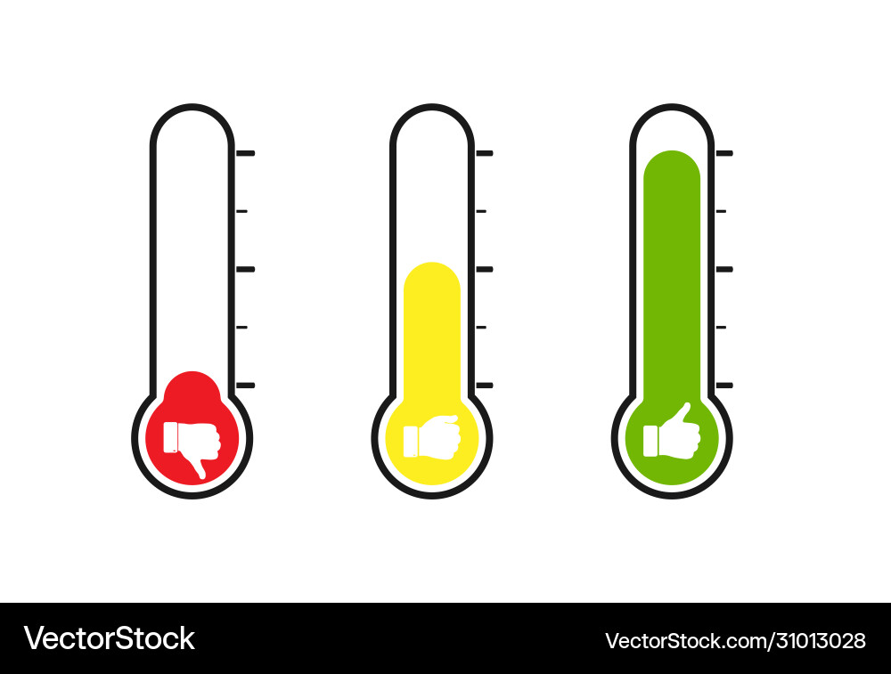 Thermometer with varying degrees temperature vector image