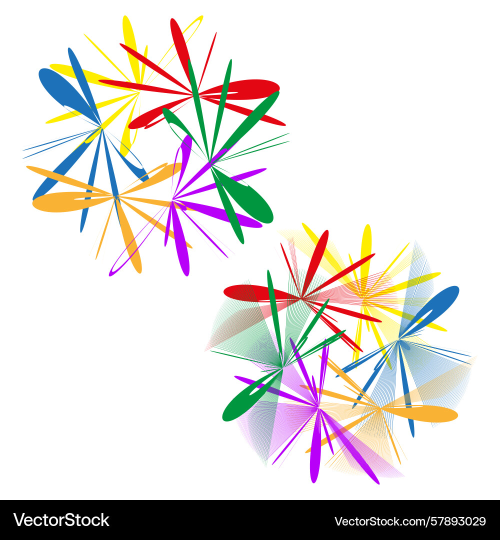 Abstract burst elements colorful shapes dynamic Vector Image