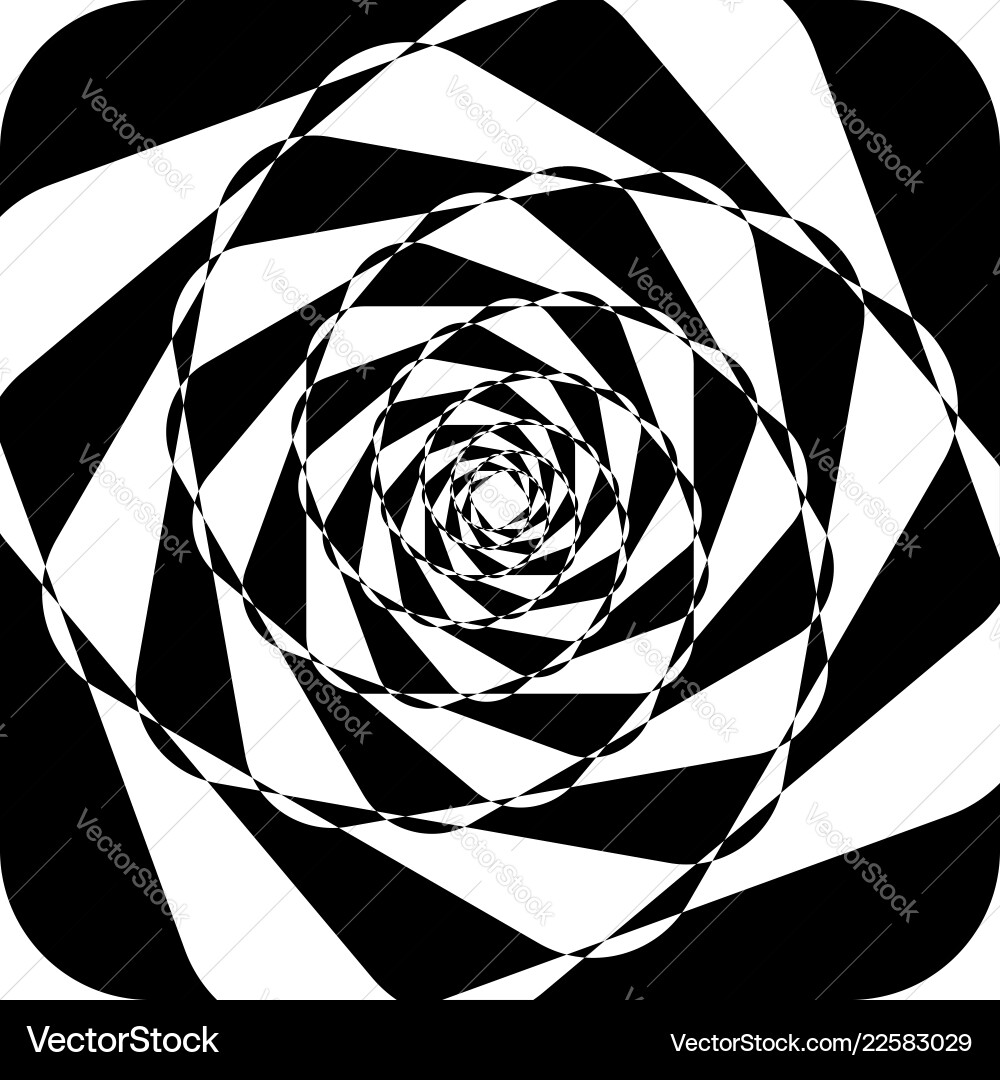 Abstract geometric element with inward rotating Abstract geometric element with inward rotating vector image
