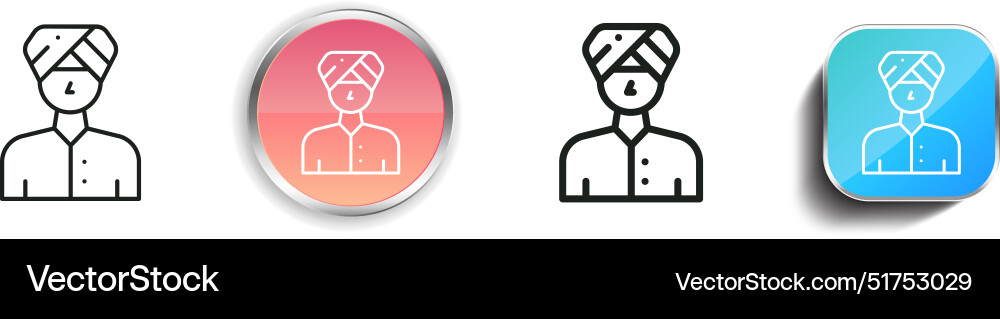 Bedouin icon thin linear regular and button style Bedouin icon thin linear regular and button style vector image