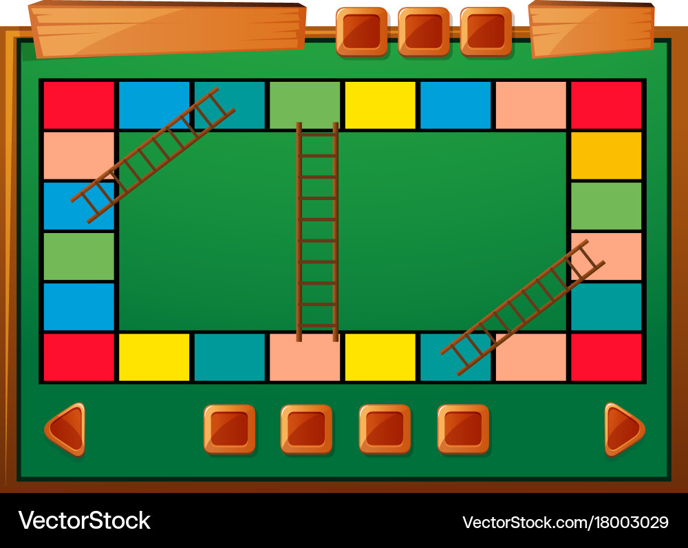Boardgame template with ladders and blocks Vector Image