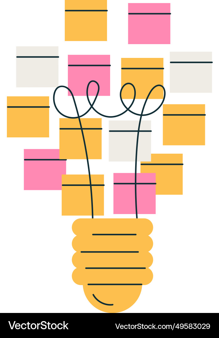 Brilliant idea and solution with lightbulb symbol Vector Image