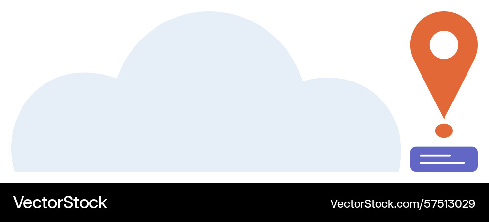Cloud and location pin design representing data Cloud and location pin design representing data vector image
