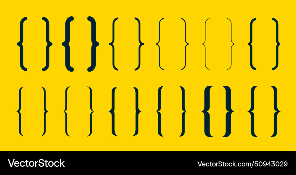 Collection of simple quote bracket frame Vector Image