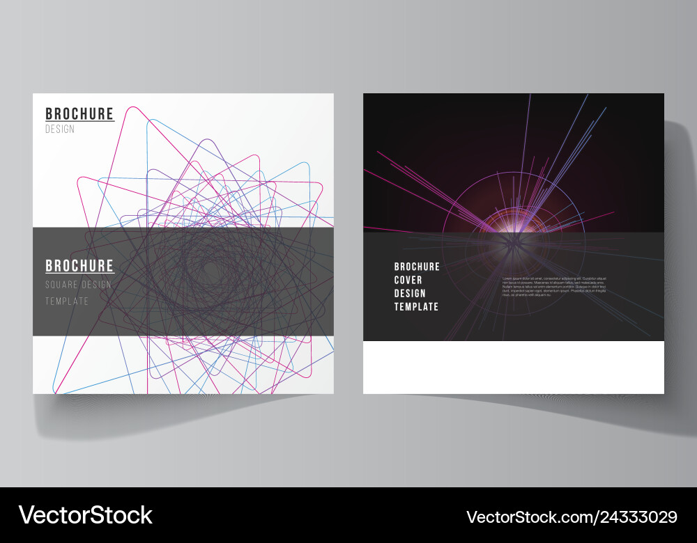 Editable layout of two square format covers Editable layout of two square format covers vector image