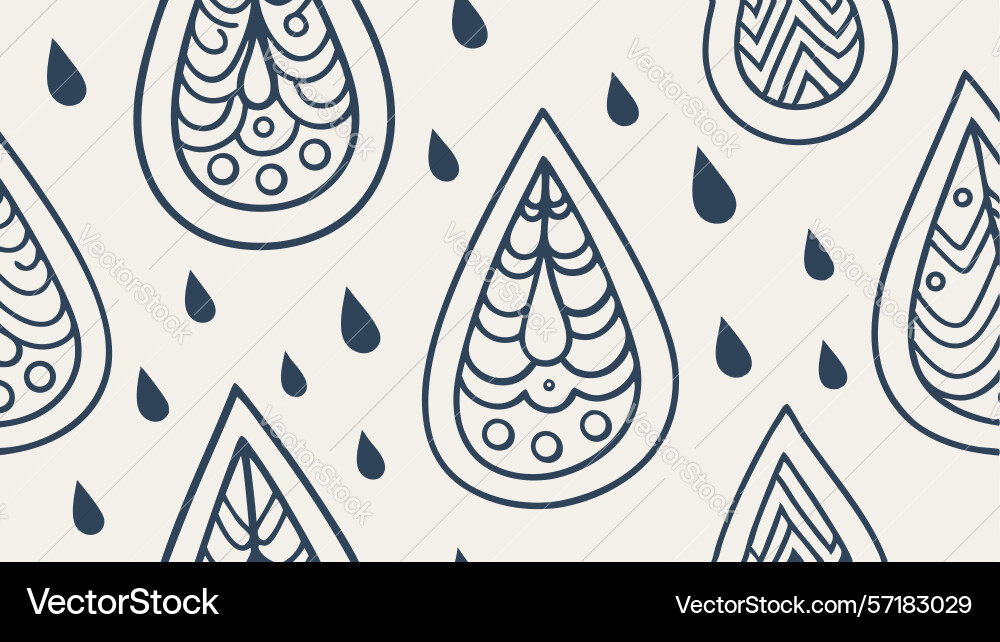 Elegant teardrop motif pattern abstract vector image