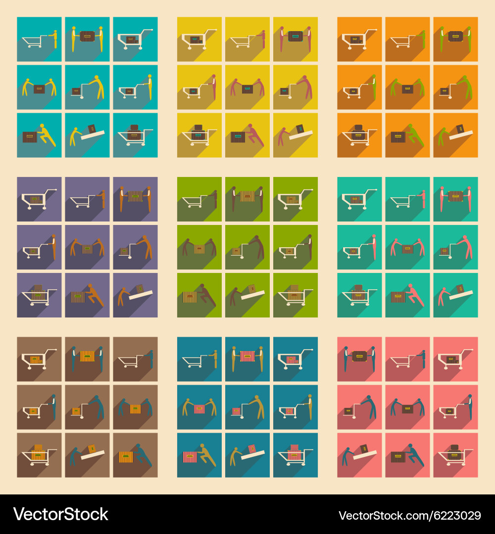 Flat with shadow concept and mobile application vector image