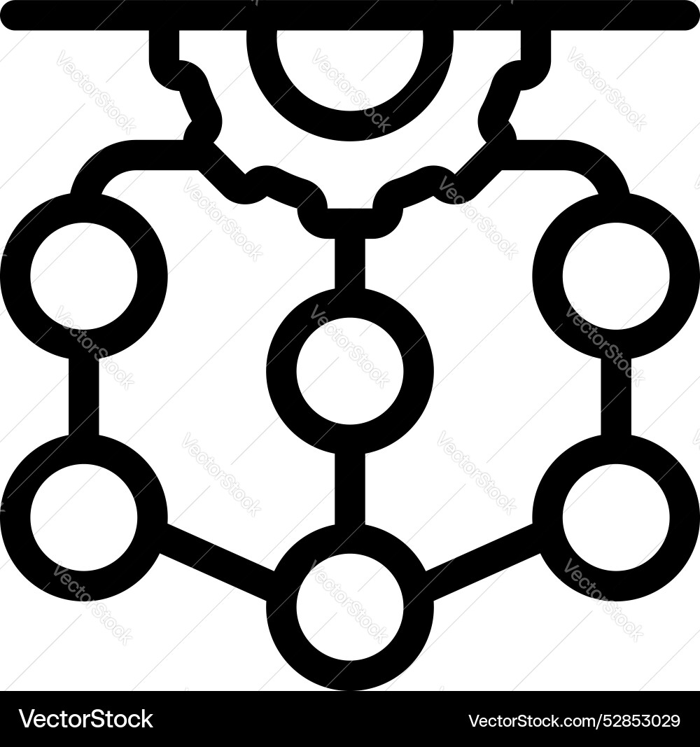 Gear connecting network of circles representing Gear connecting network of circles representing vector image