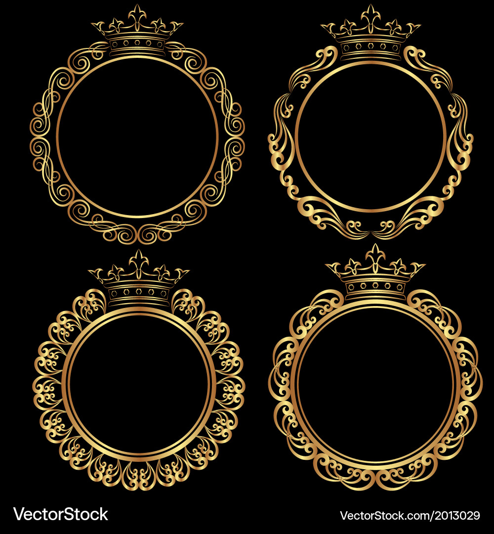 Golden frames Royalty Free Vector Image - VectorStock
